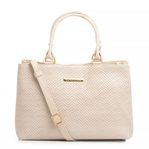 Bolsa Tote Off White Couro Texturizado