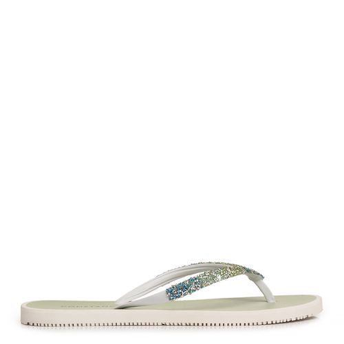 Chinelo Verde Strass Multicolor