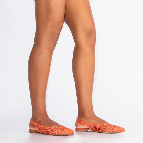 Sapatilha Slingback laranja Trama