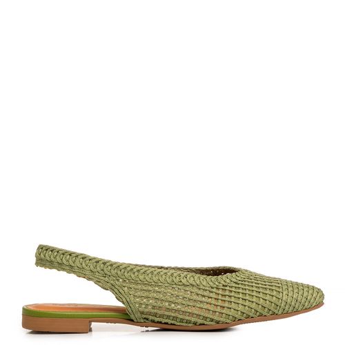 Sapatilha Slingback Verde Trama