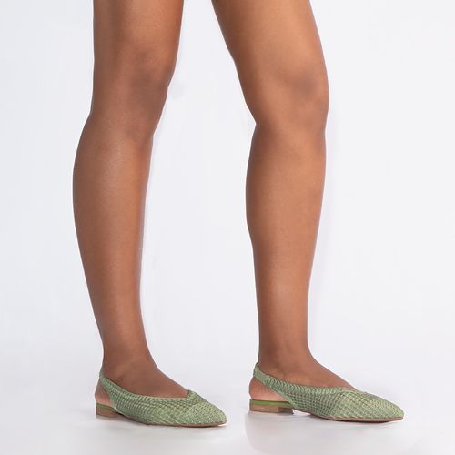 Sapatilha Slingback Verde Trama