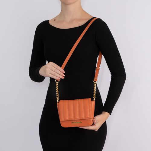 Bolsa Couro Laranja Tiracolo
