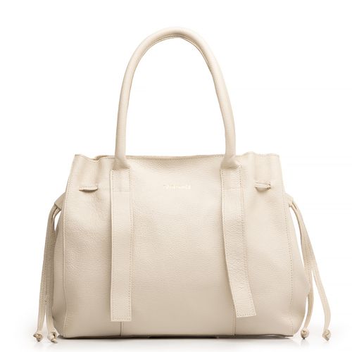 Bolsa Couro Off White Ajuste Lateral