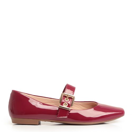 Sapatilha Boneca Bordô Verniz