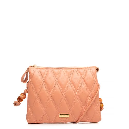 Bolsa Rosa Couro Matelassê Esferas