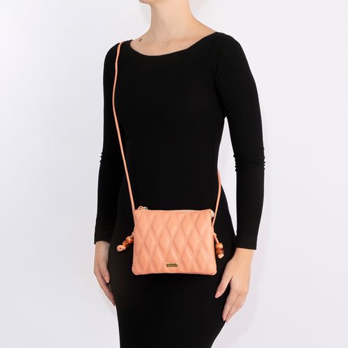 Bolsa Rosa Couro Matelassê Esferas
