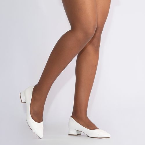 Scarpin Branco Baixo