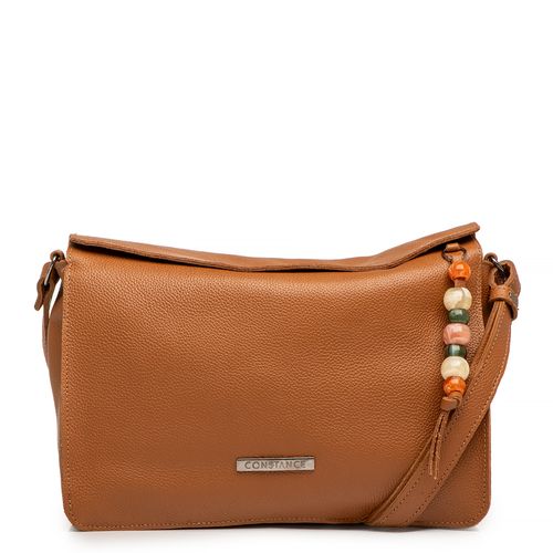 Bolsa Tiracolo Caramelo Couro Chaveiro Esferas