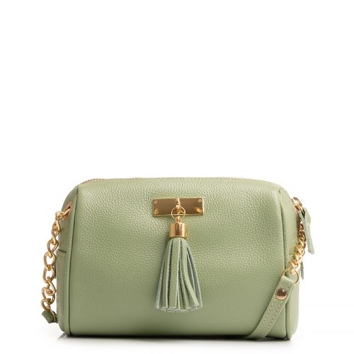 Bolsa Couro Verde e Tiracolo