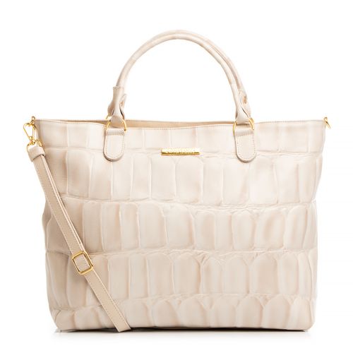 Bolsa Off White  Grande Couro Texturizado