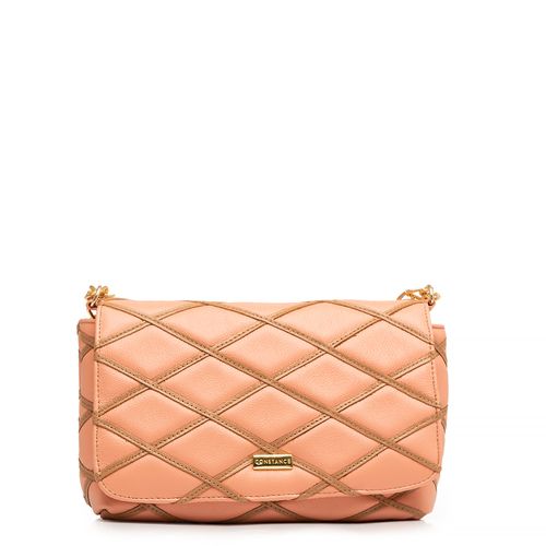 Bolsa Couro Rosa Matelassê Tiracolo