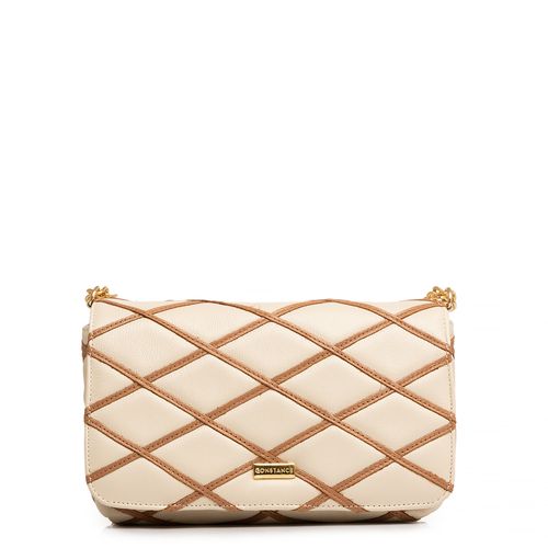 Bolsa Couro Off White Matelassê Tiracolo