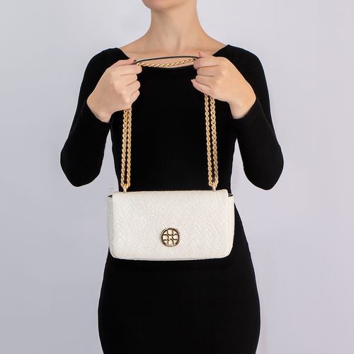 Bolsa Tiracolo Texturizada Off White