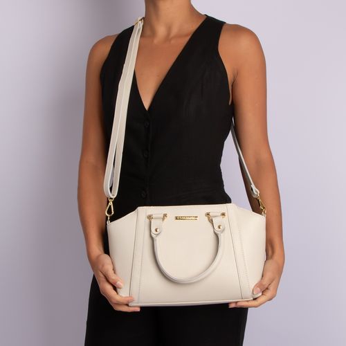 Bolsa Couro Off White Tote