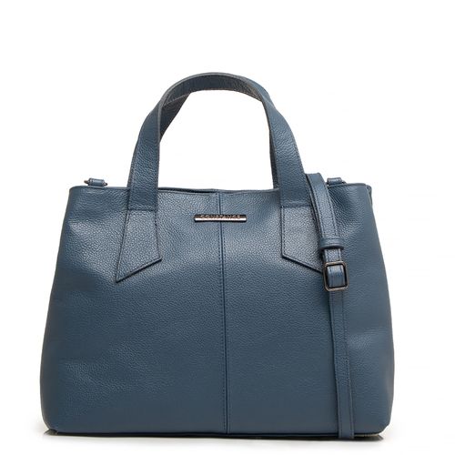 Bolsa Tote Azul Couro