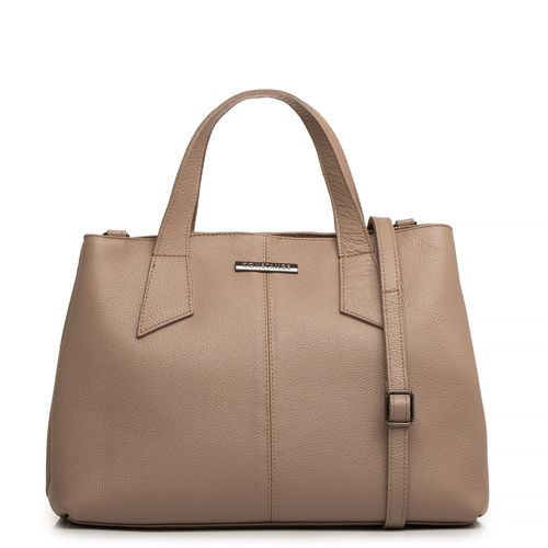 Bolsa Tote Bege Couro