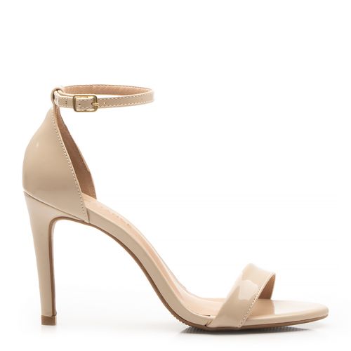 Sandália Verniz Off White Tira