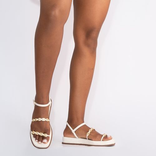 Papete Off White  Flatform Enfeite Corrente