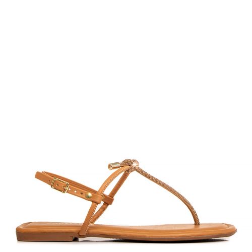 Rasteira Caramelo Strass