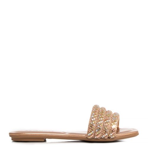 Rasteira Rose Tiras Strass