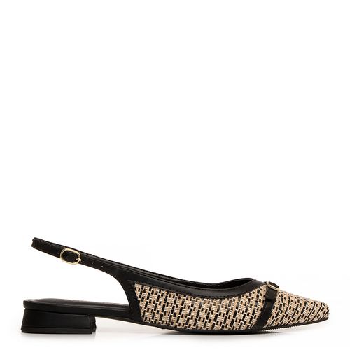 Sapatilha Preta Slingback Trama