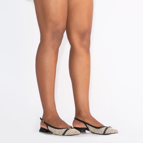 Sapatilha Preta Slingback Trama