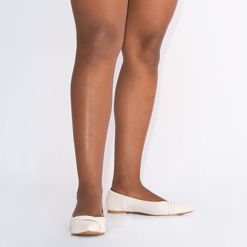 Sapatilha Off White Tiras Verniz