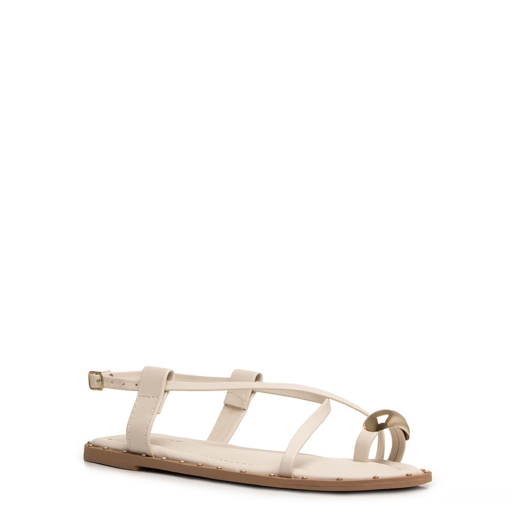 Rasteira Off White Oval e Tachas