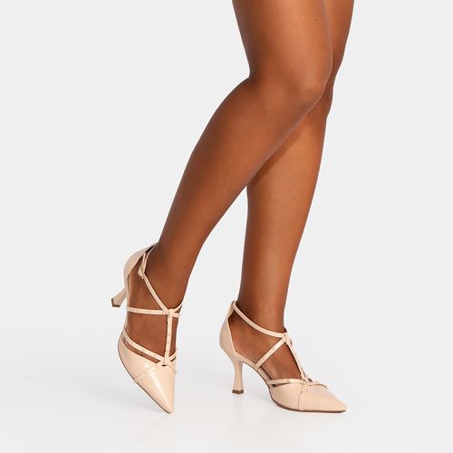 Scarpin Salomé Tachas Nude