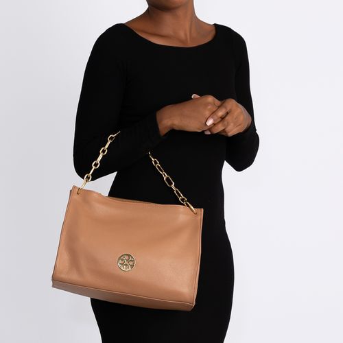 Bolsa Caramelo Couro Corrente