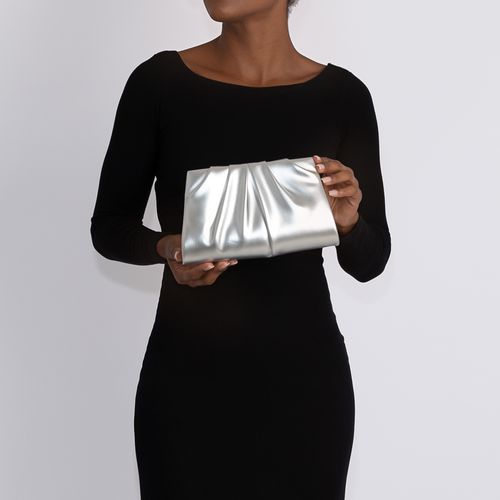 Clutch Prata Drapeada