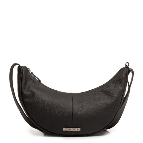 Bolsa Meia Lua Couro Preta