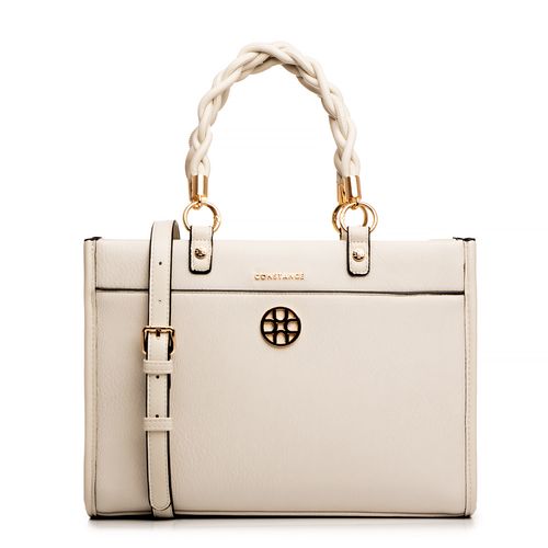 Bolsa Off White Alça Trançada