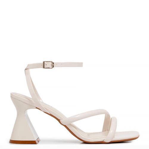 Sandália Tiras Verniz Off White