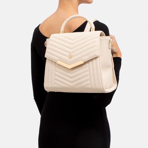 Bolsa Mochila Matelassê Off White