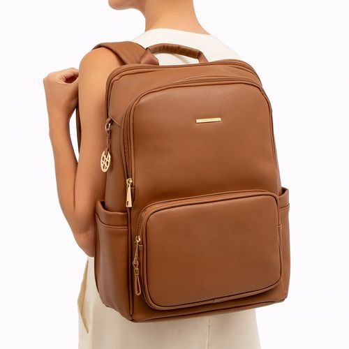 Mochila para Notebook Bolso Externo Marrom
