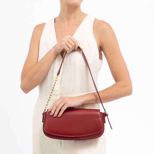 Bolsa Baguete Corrente Vermelha