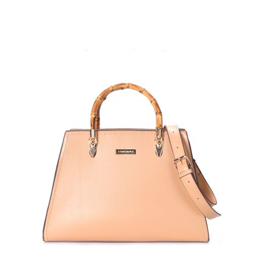 Bolsa Tote Alça Bambu Bege