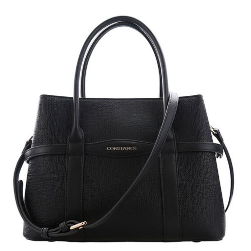 Bolsa Tote Tiras Pespontadas Preto