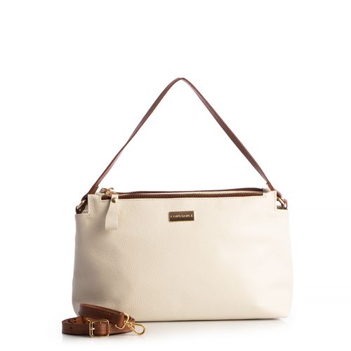 Bolsa de Couro Tiracolo Off White