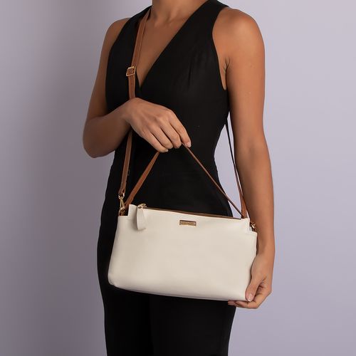Bolsa de Couro Tiracolo Off White