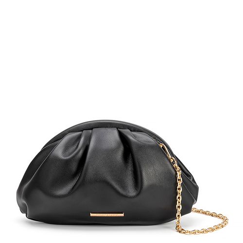 Clutch Drapeada Alça Delicada Preto