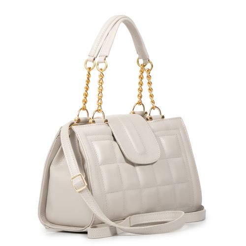 Bolsa Couro Off White Tote Matelassê
