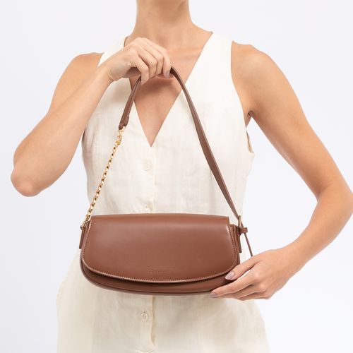 Bolsa Baguete Corrente Marrom