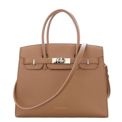 Bolsa Tote Fecho Torniquete Marrom