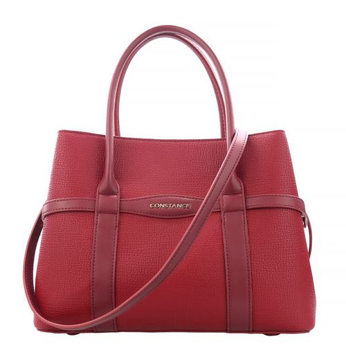 Bolsa Tote Tiras Pespontadas Vermelho
