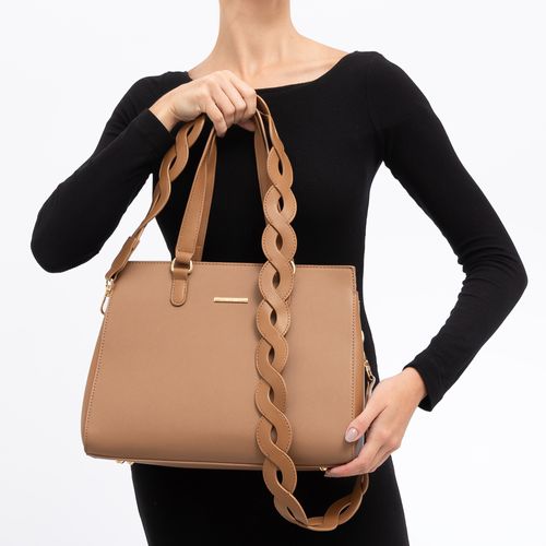 Bolsa Bege Tote Média