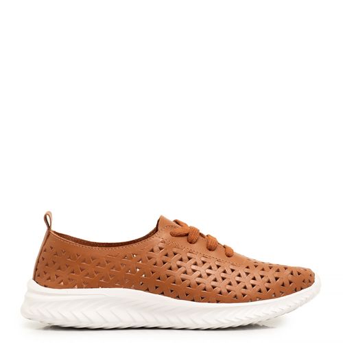 Tênis Caramelo Couro Recortes