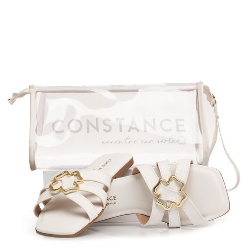 Rasteira Trevo Tiras Branco