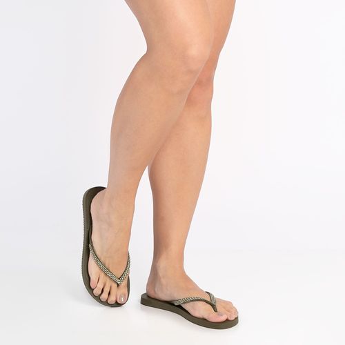 Chinelo Strass Verde